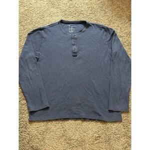 Men's GAP Long Sleeve‎ Quarter Button Henley Thermal - XL